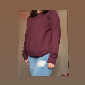 burgundy long sleeve sweatshirt
